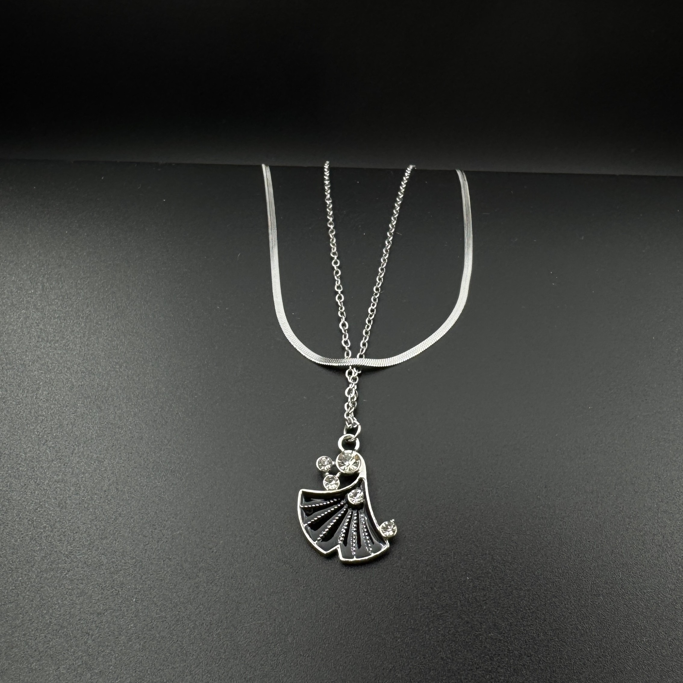 گردنبند دو لاینی طرح صدف