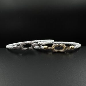 دستبند چرمی طرح امگا سفید